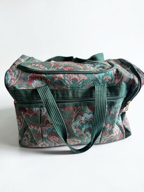 Vintage Turin Tapestry Travel Bag Floral Weekender Boho Carry On